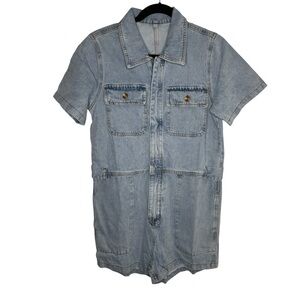 Cowoka womens S denim cotton blend denim romper minimalist capsule western boho